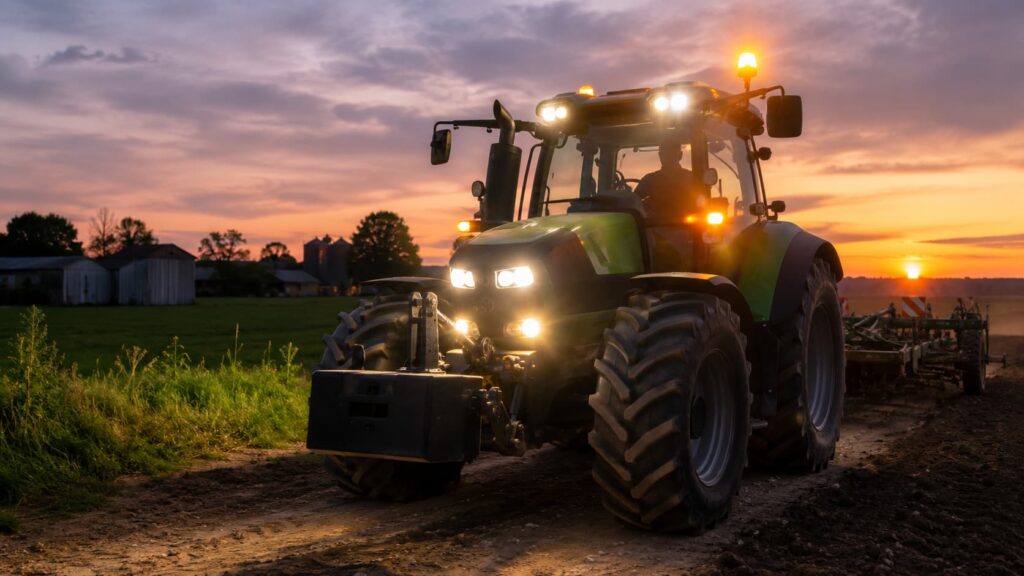 Faros, pilotos y rotativos de tractor que maximizan seguridad en trabajo agrícola