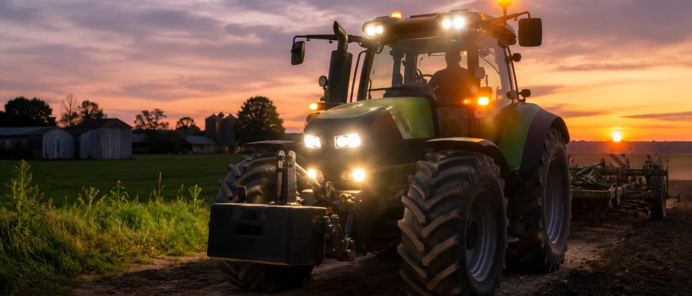Faros, pilotos y rotativos de tractor que maximizan seguridad en trabajo agrícola